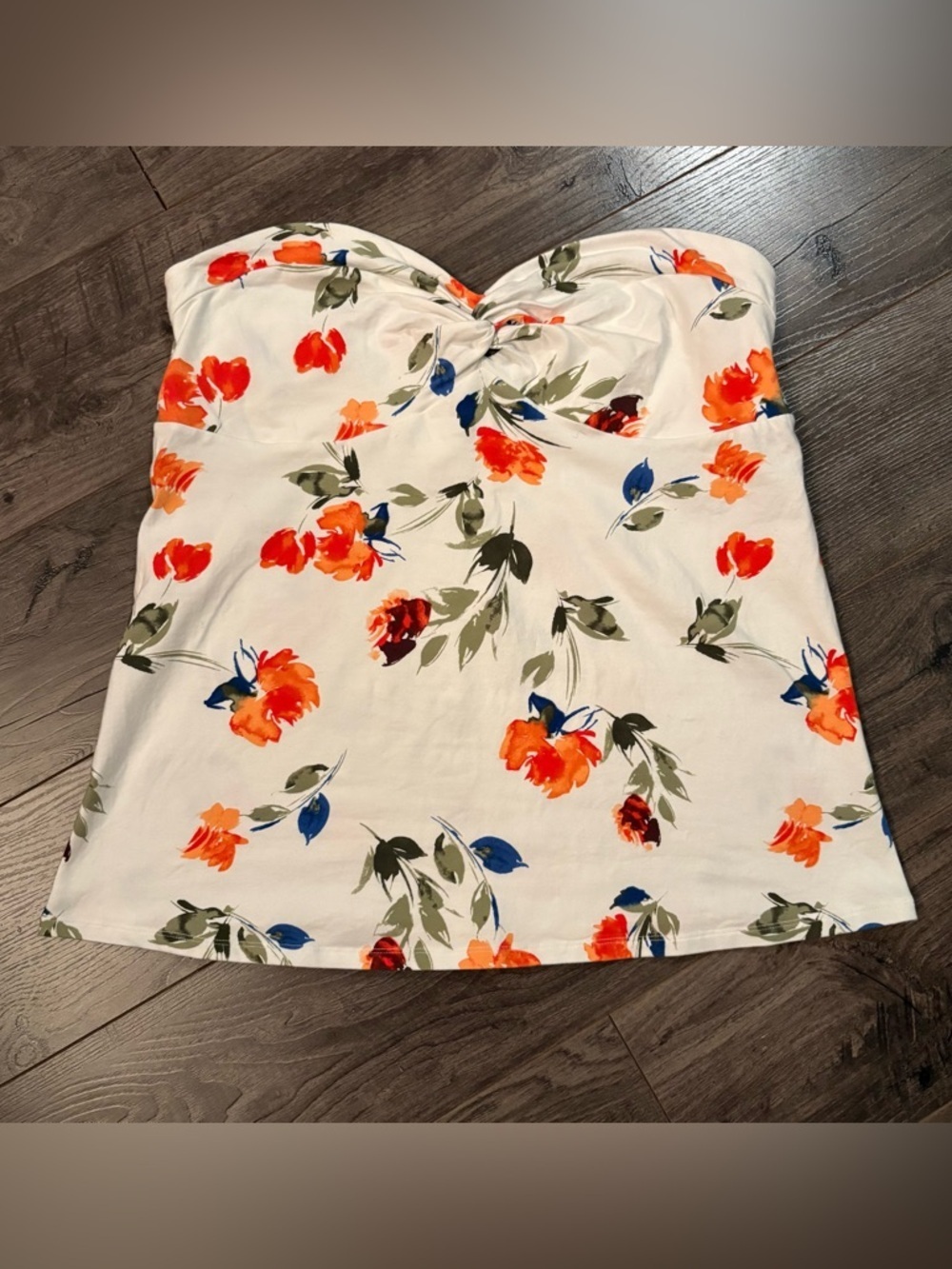 Torrid tube top floral foxy knot front size 2
